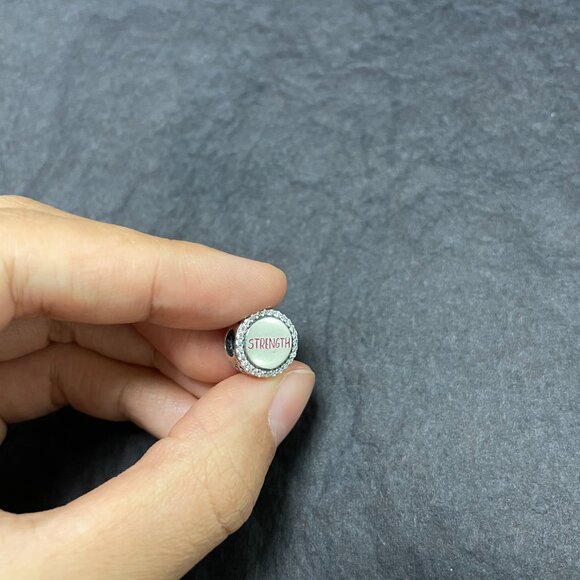 Pandora Breast Cancer Ribbon of Strength Dangle Charm - Picture 6 of 12